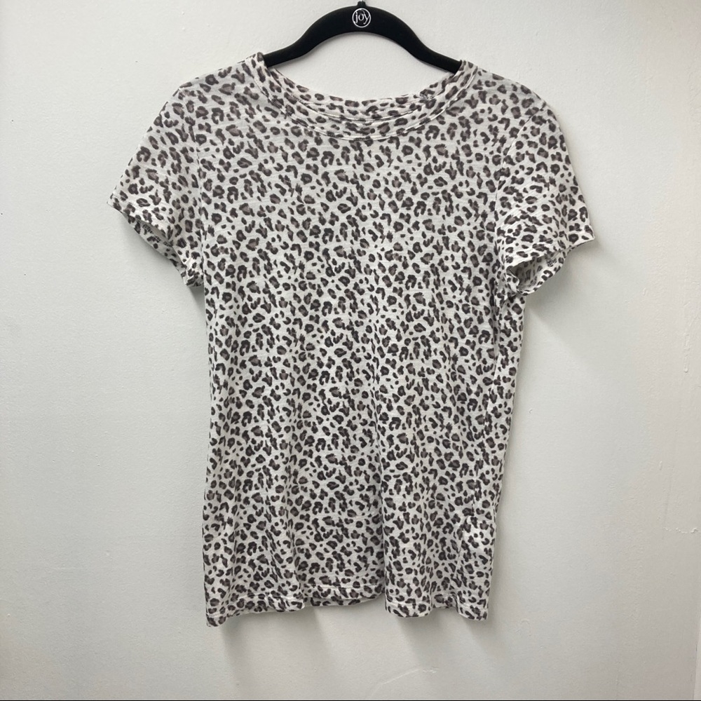 Banana Republic Cozy Slub Leopard Print Tee Shirt XS